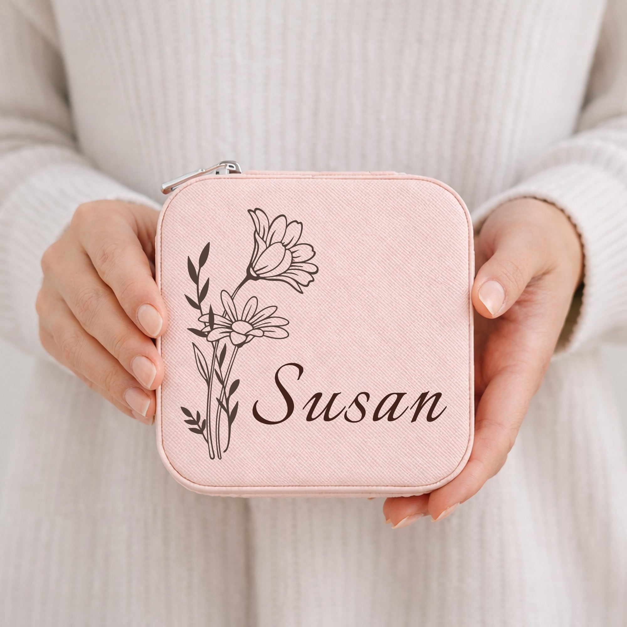 Personalized Birth Flower Jewelry Box