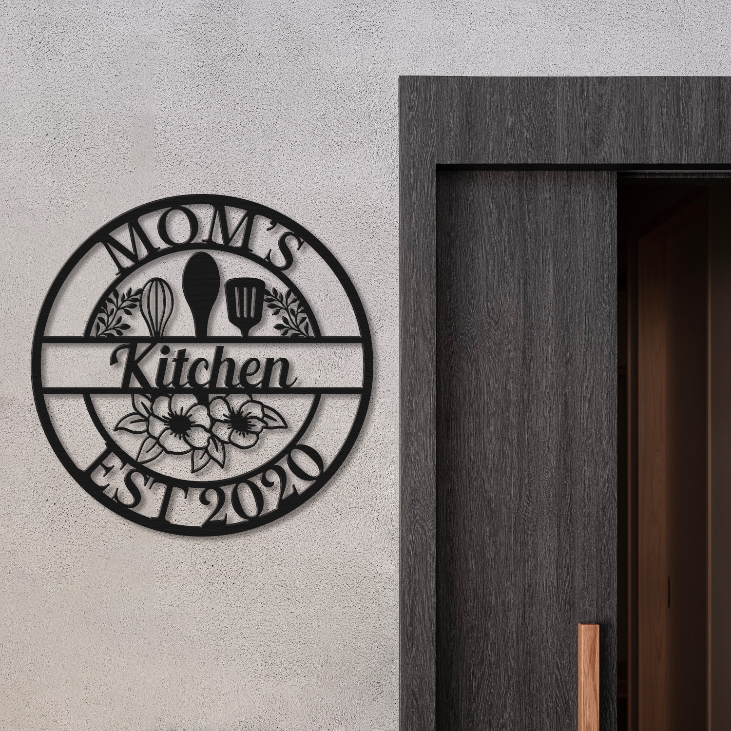 Personalized Mom's Kitchen Metal Sign | Custom Name & Established Year Wall Decor
