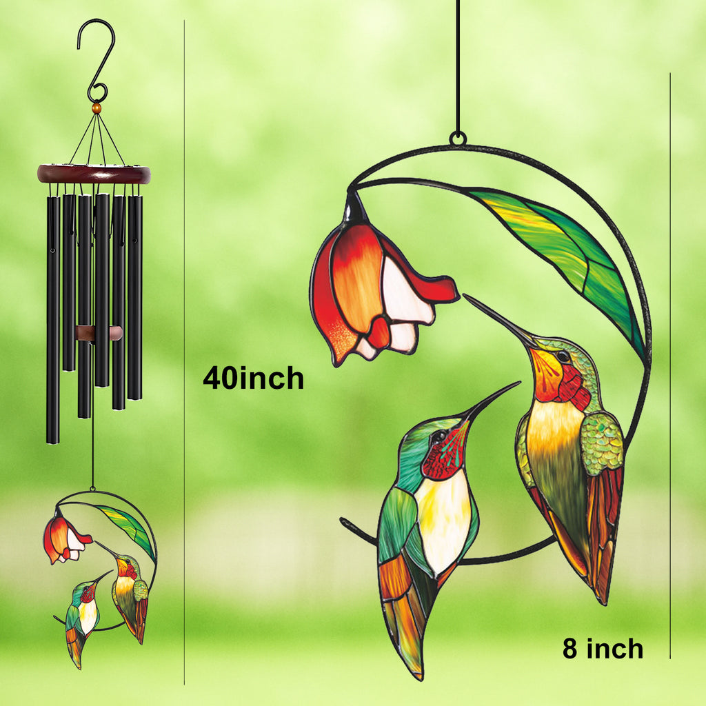 Hummingbird Wind Chime with Flower Accent – Style Wind 364