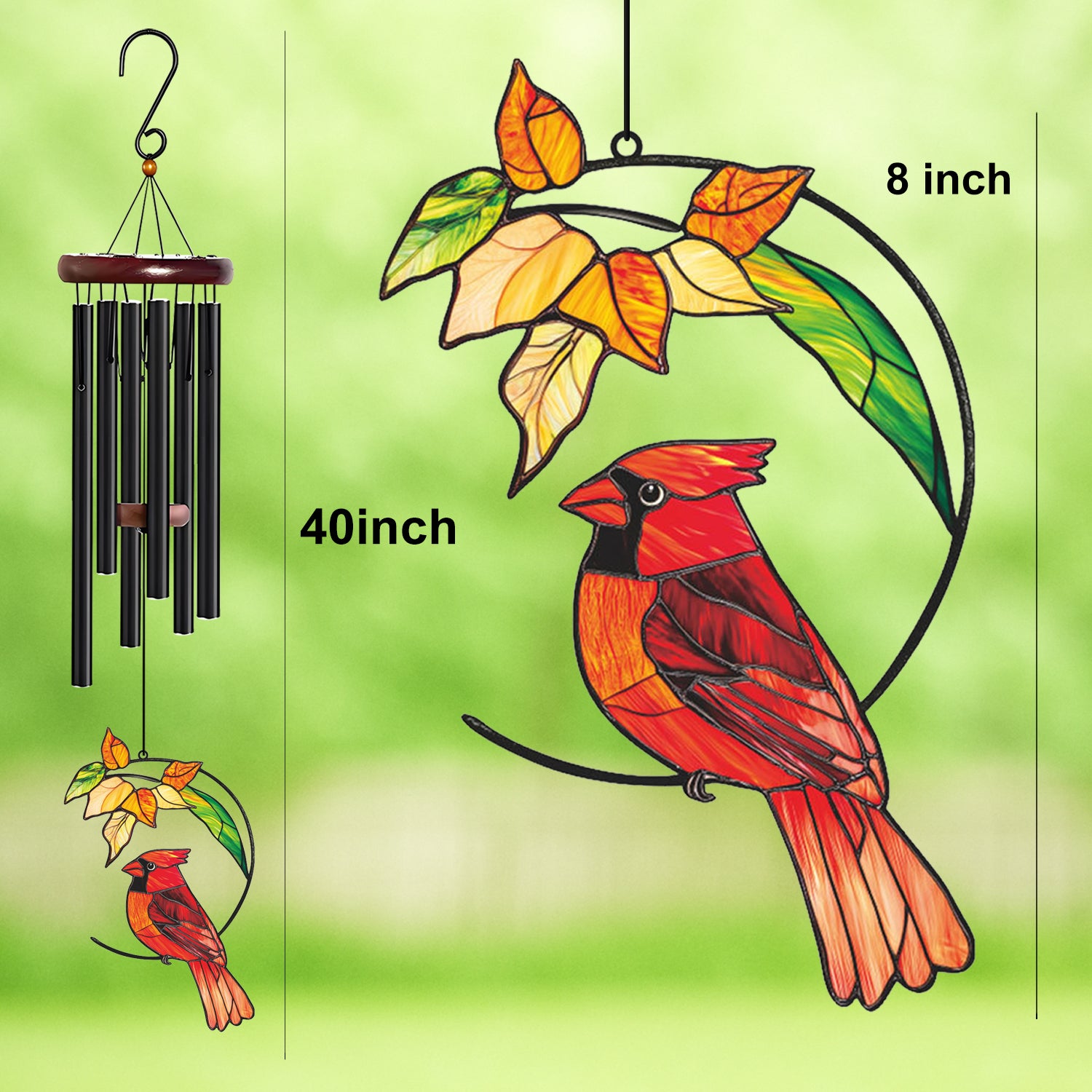 Red Cardinal Leaf Wind Chime – Style Wind 373