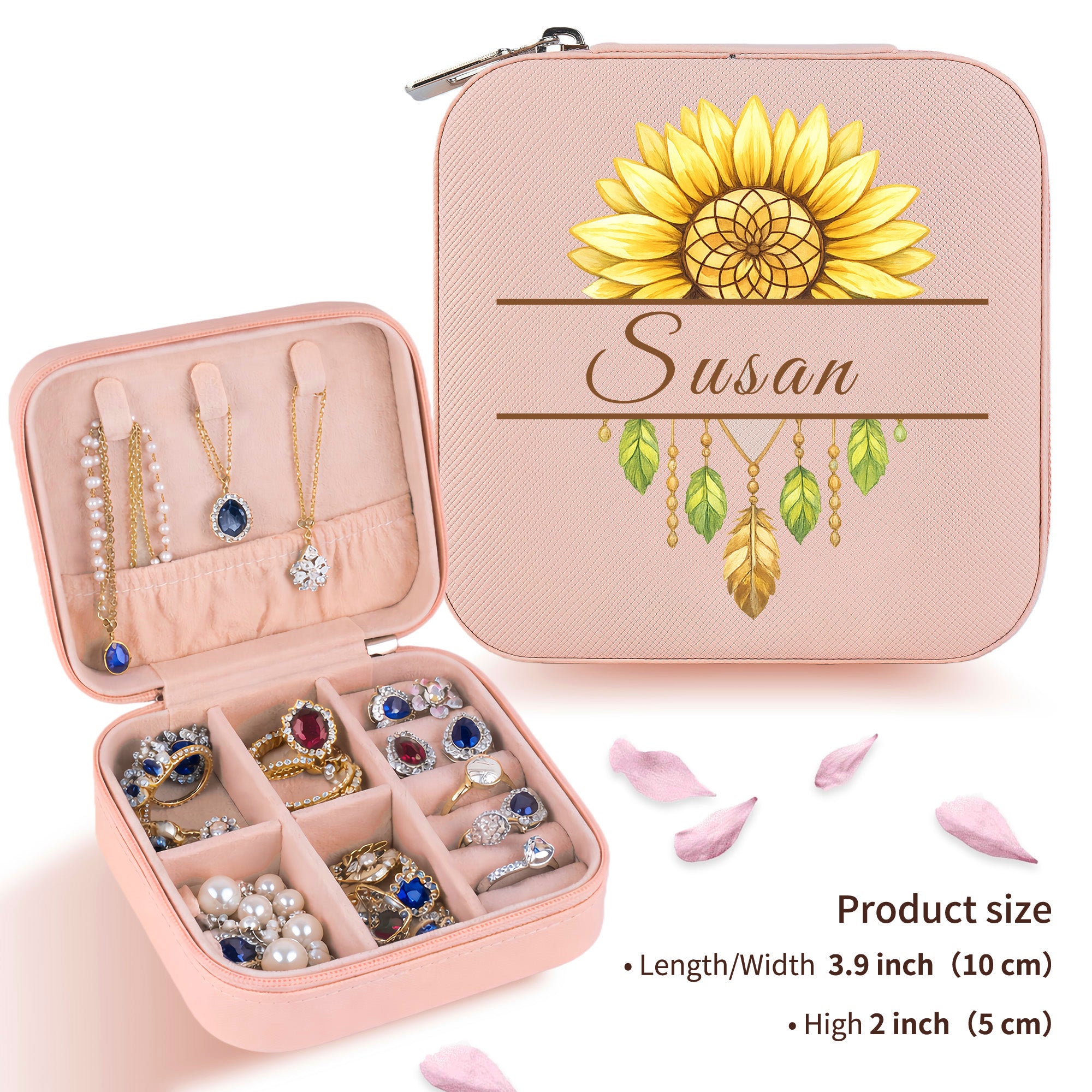 Personalized Sunflower Jewelry Box for Her
