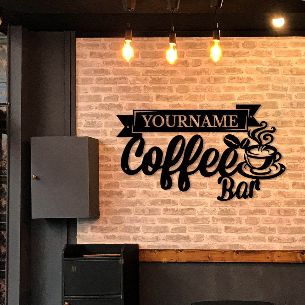 Custom Coffee Bar Metal Sign