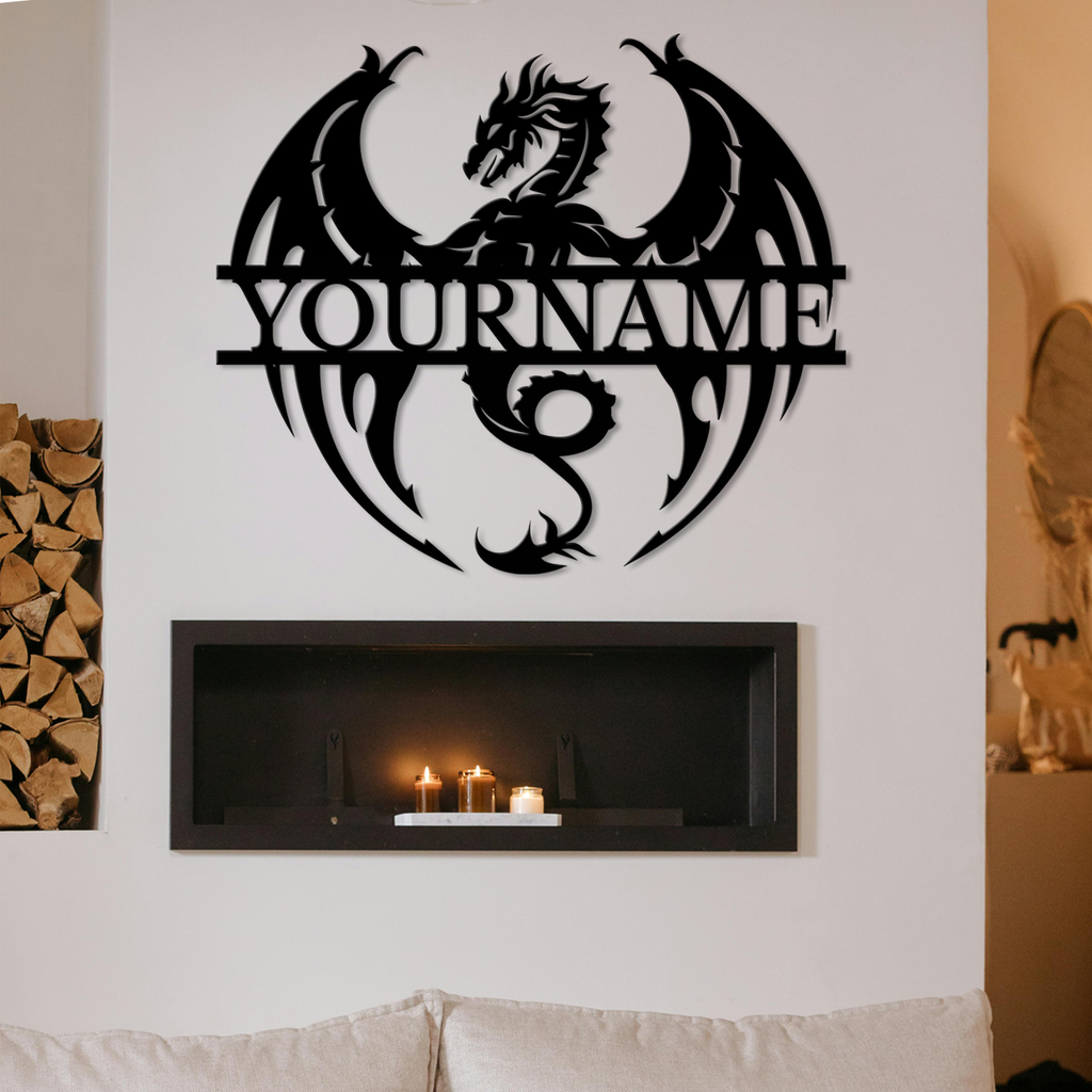 Custom Dragon Metal Sign