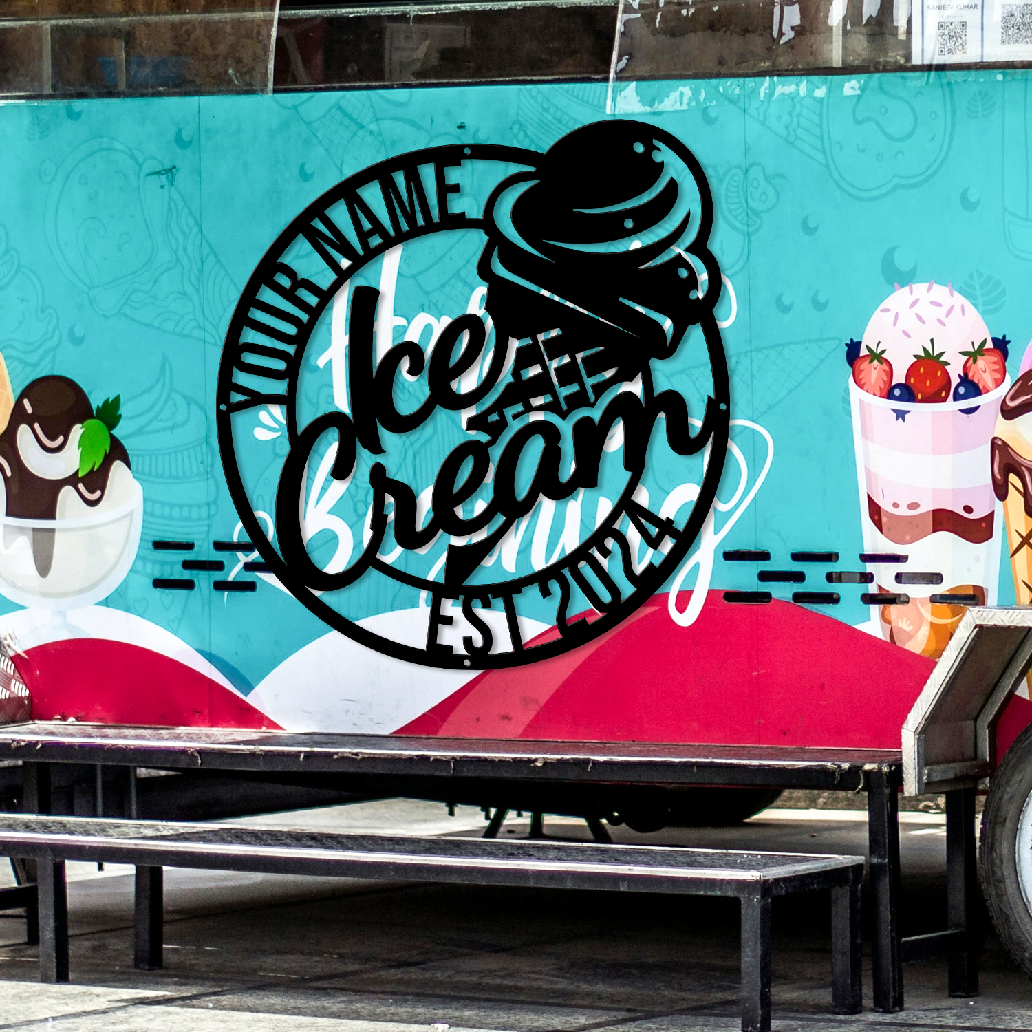 Custom Ice Cream Metal Sign