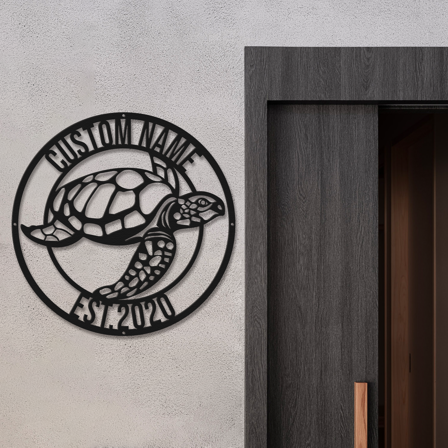 Personalized Sea Turtle Metal Sign | Custom Name & Established Year Wall Decor