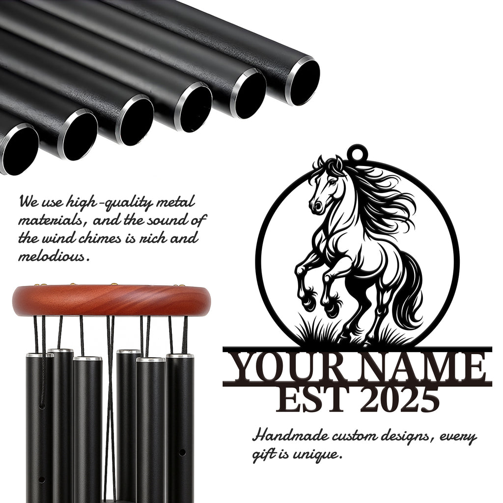 Personalized Rearing Horse Wind Chime