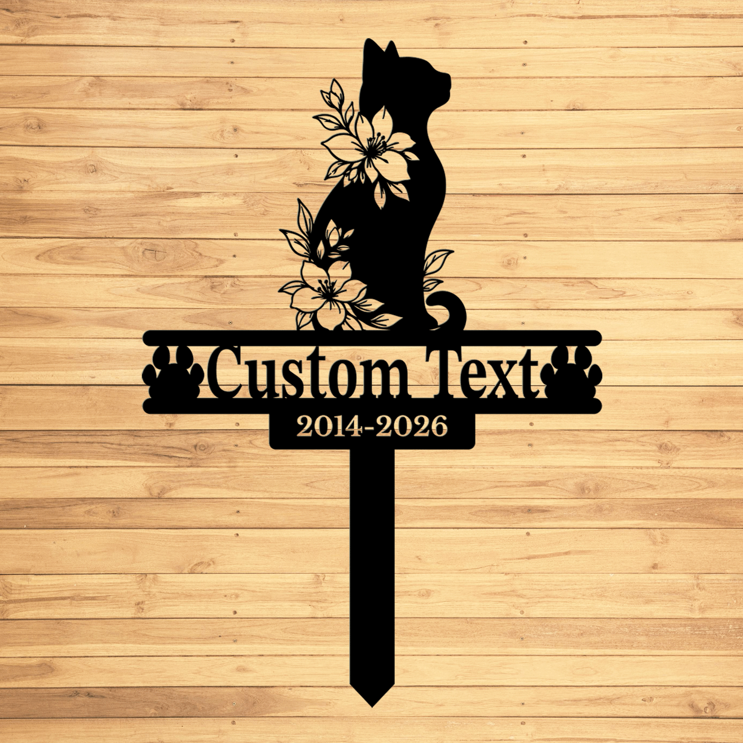 Personalized Cat Memorial Garden Stake | Custom Cat Memorial Metal Sign