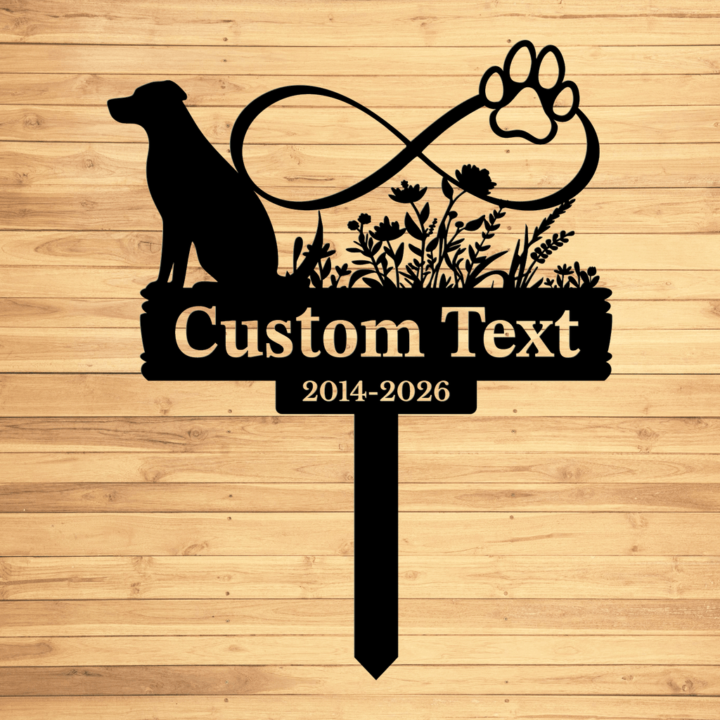 Personalized Dog Memorial Garden Stake | Custom Dog Memorial Metal Sign