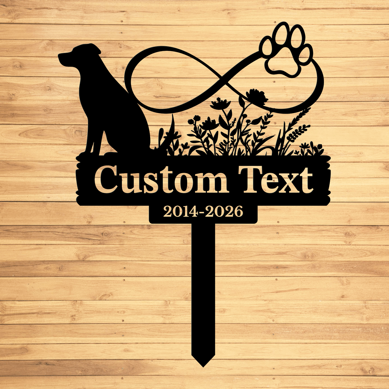 Personalized Dog Memorial Garden Stake | Custom Dog Memorial Metal Sign