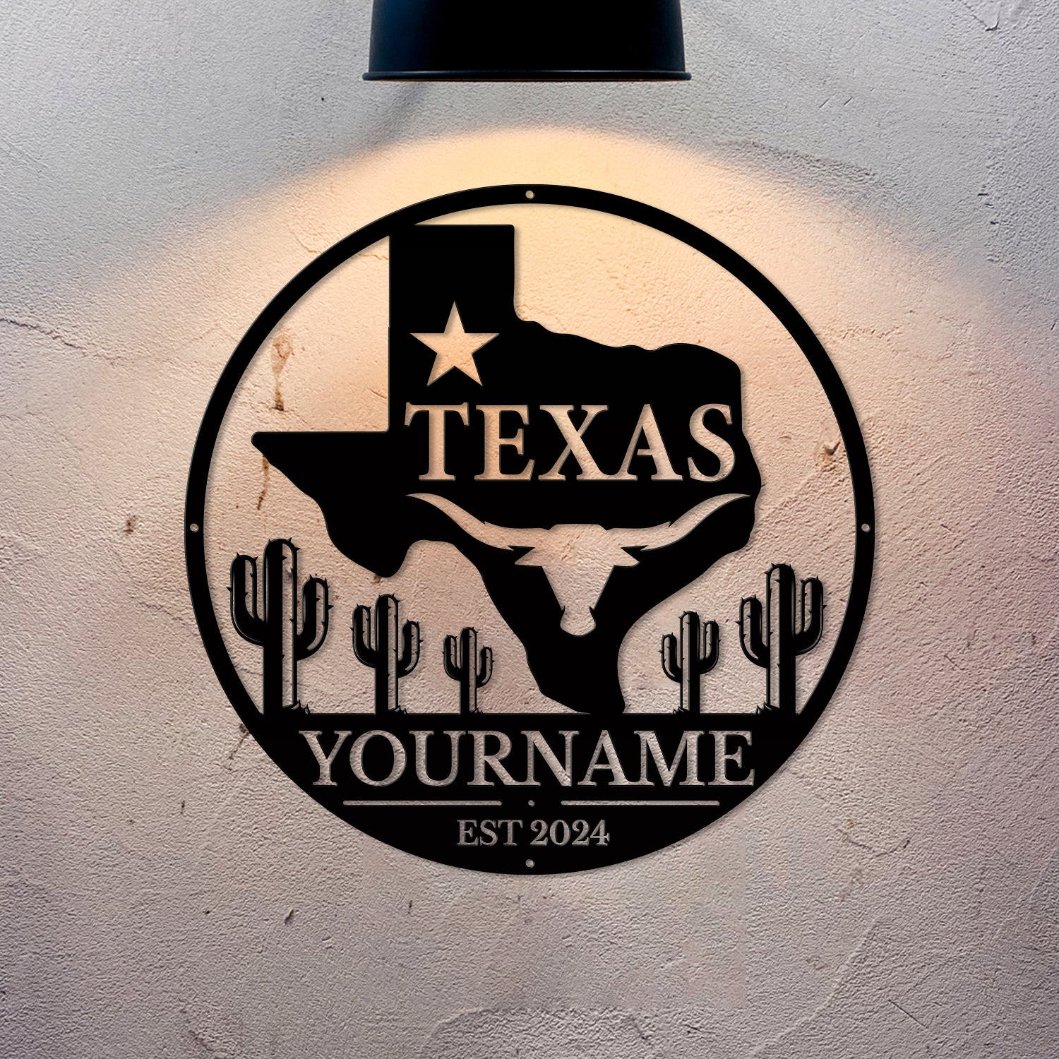 Personalized Texas Metal Sign – Custom Name Wall Decor