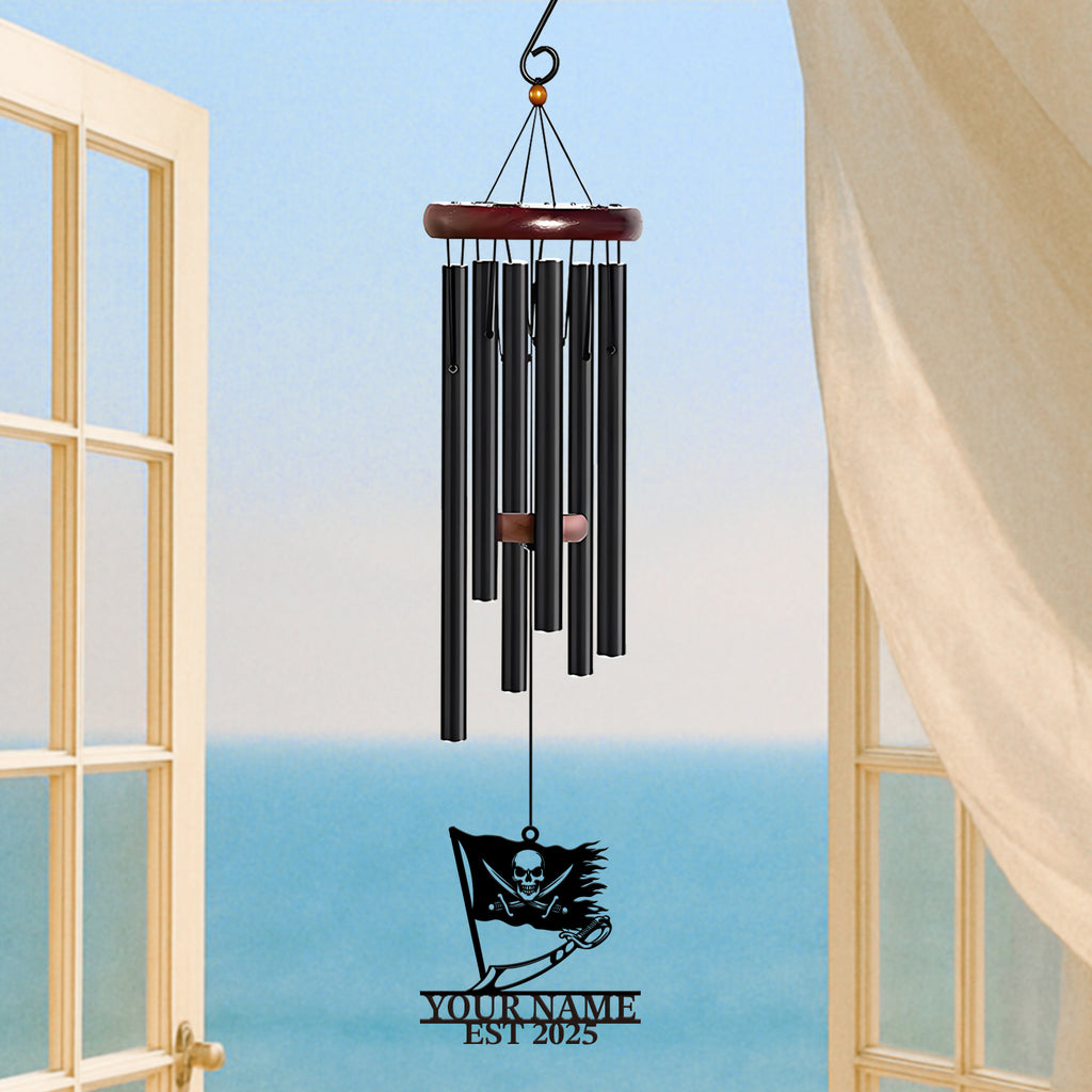 Personalized Pirate Flag Wind Chime