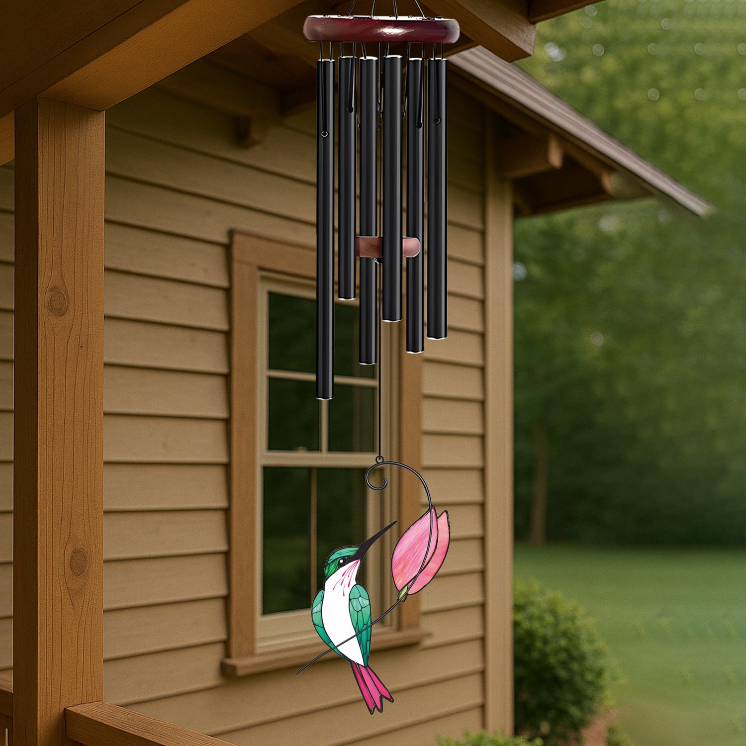 Hummingbird Pink Flower Wind Chime – Style Wind 367