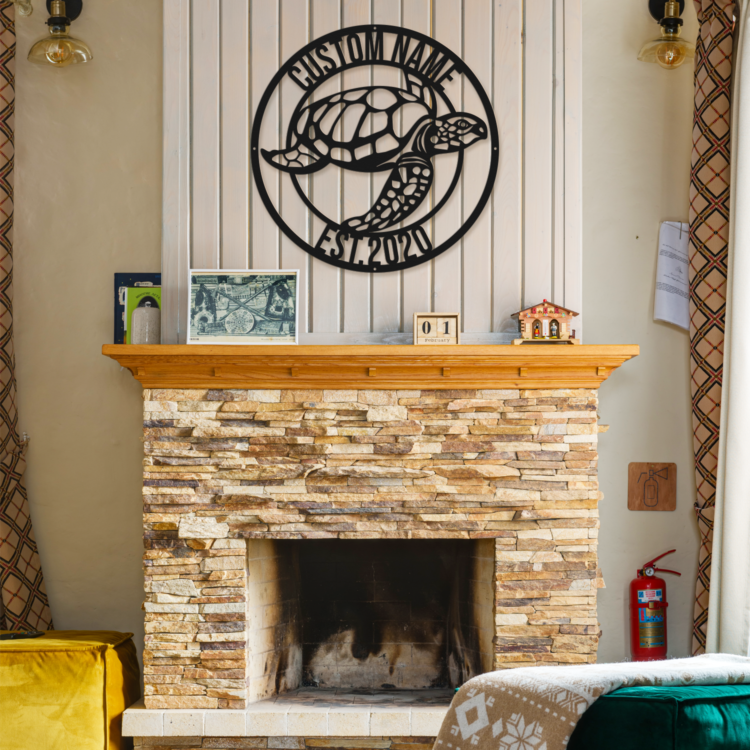 Personalized Sea Turtle Metal Sign | Custom Name & Established Year Wall Decor