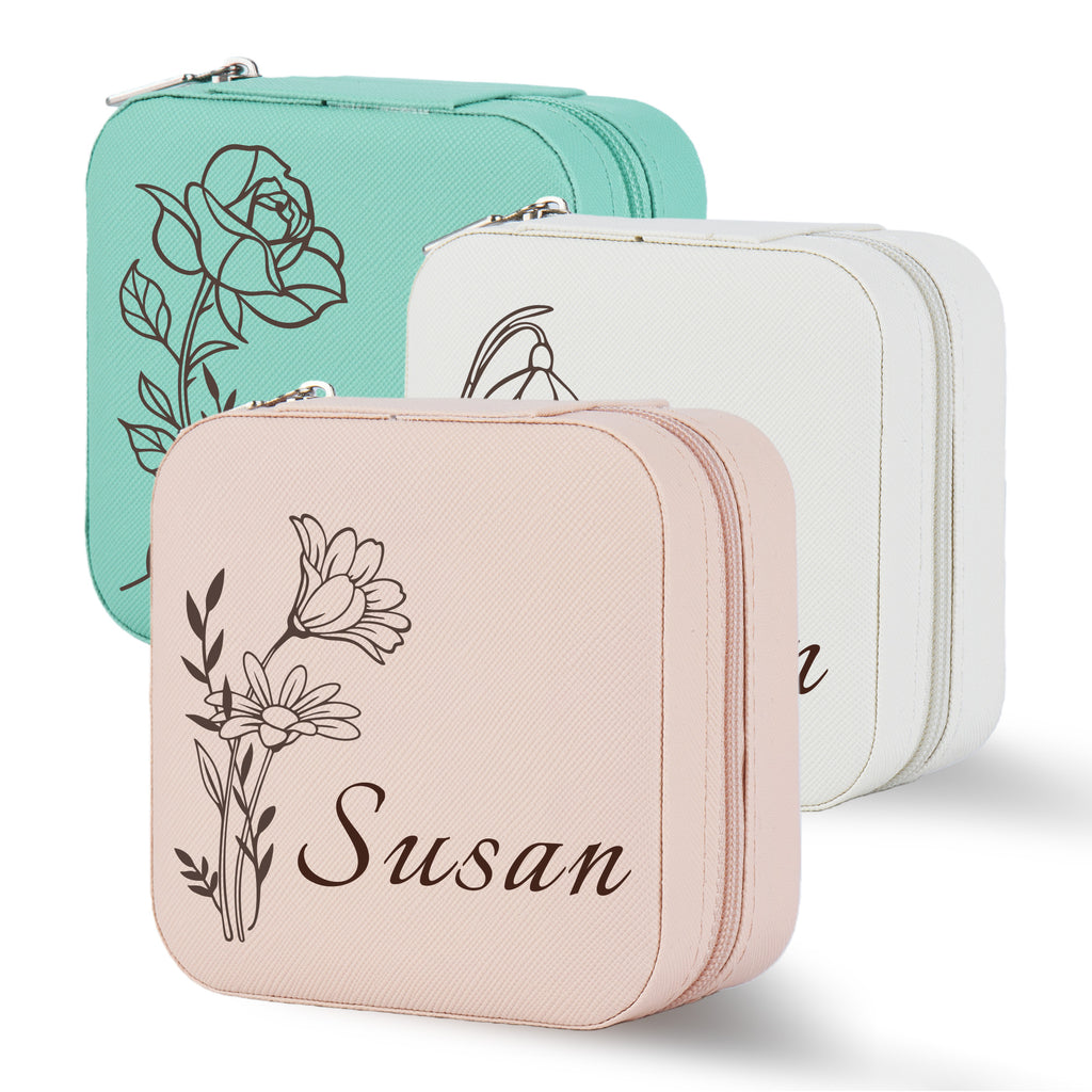 Personalized Birth Flower Jewelry Box