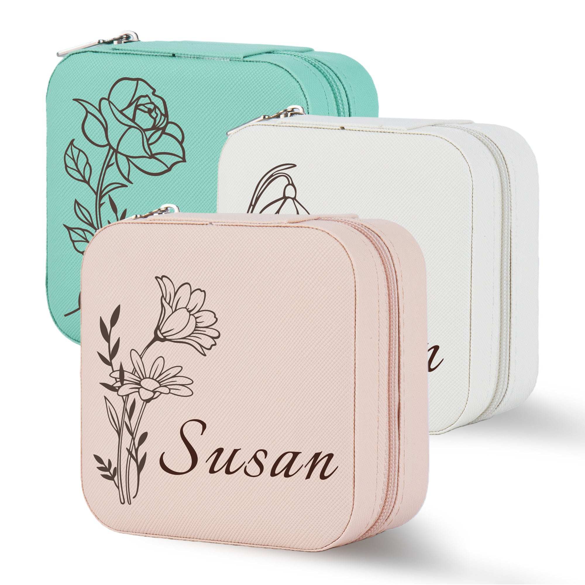 Personalized Birth Flower Jewelry Box