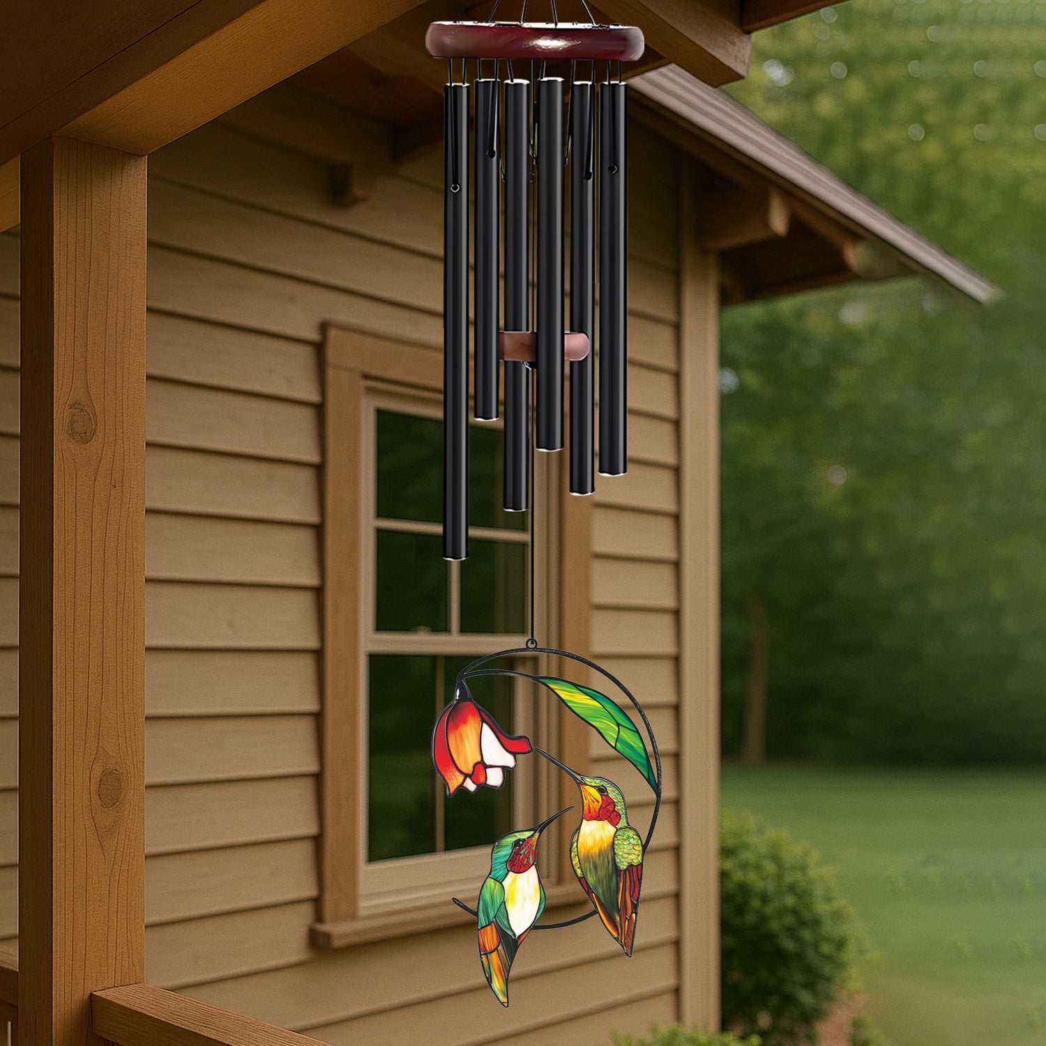 Hummingbird Wind Chime with Flower Accent – Style Wind 364