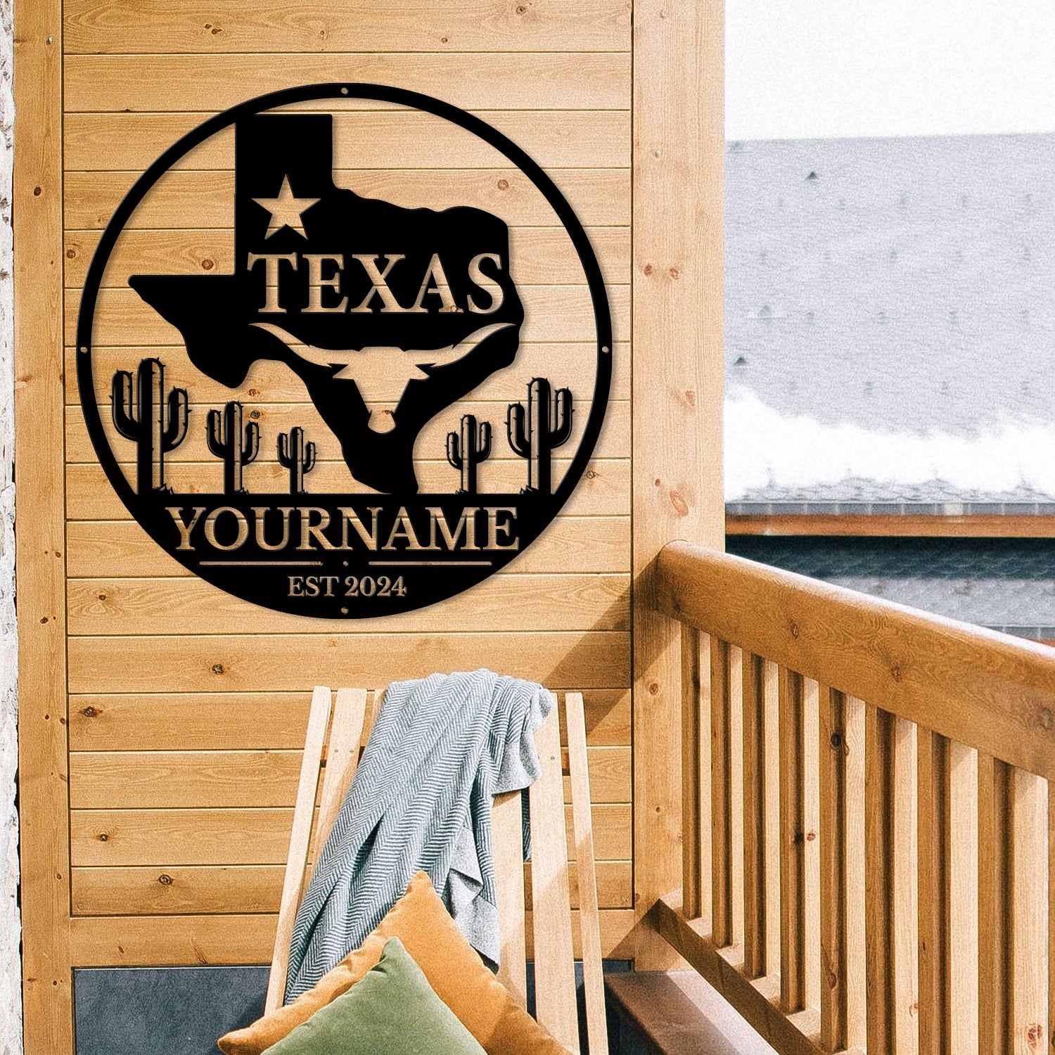 Personalized Texas Metal Sign – Custom Name Wall Decor