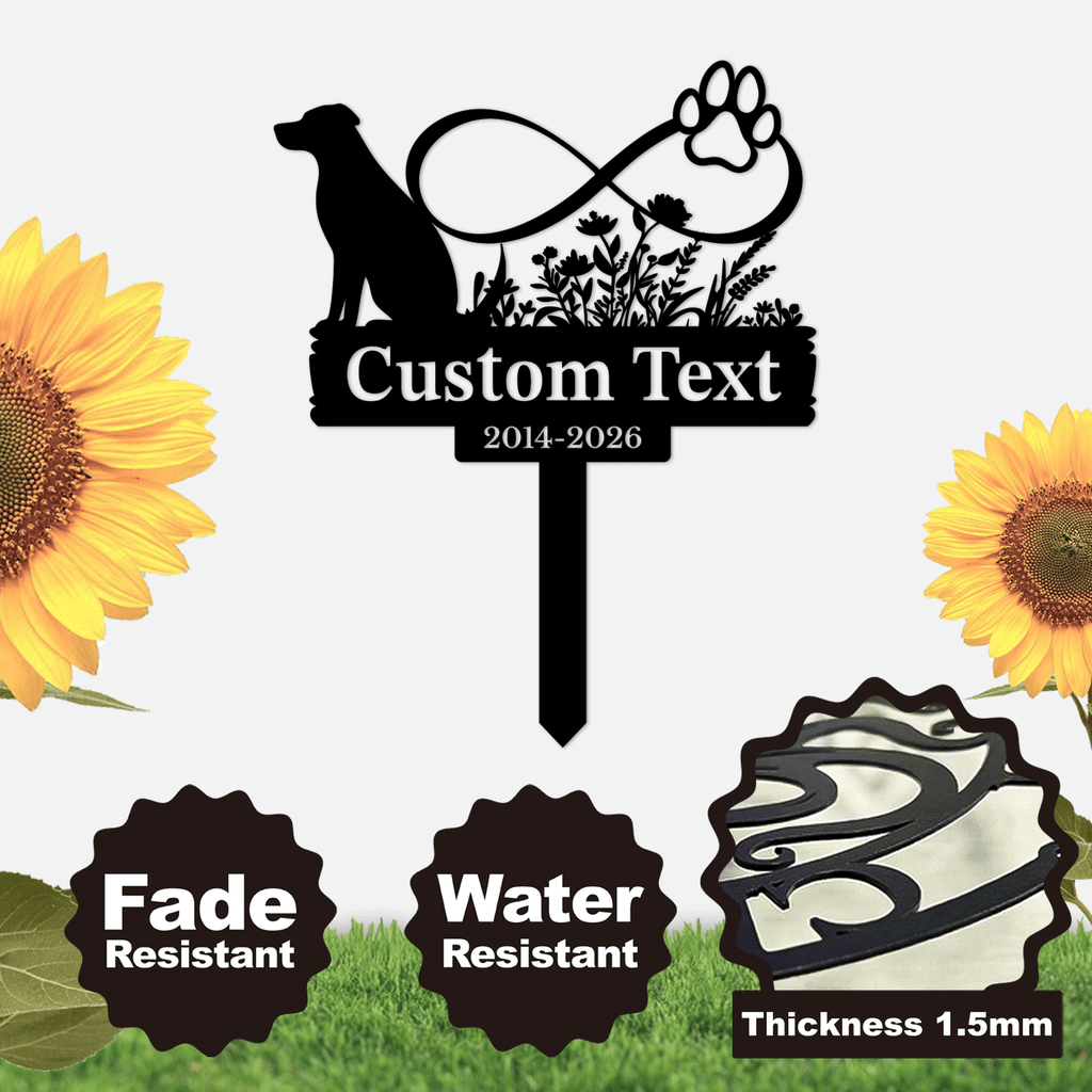 Personalized Dog Memorial Garden Stake | Custom Dog Memorial Metal Sign