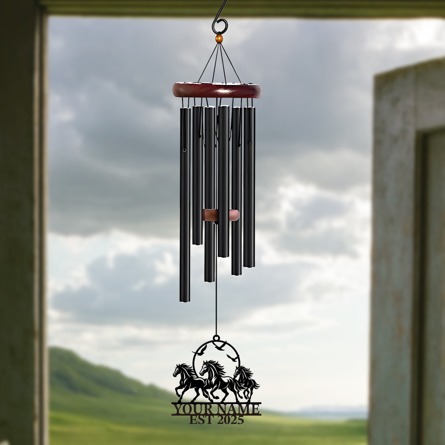 Personalized Running Horses Wind Chime