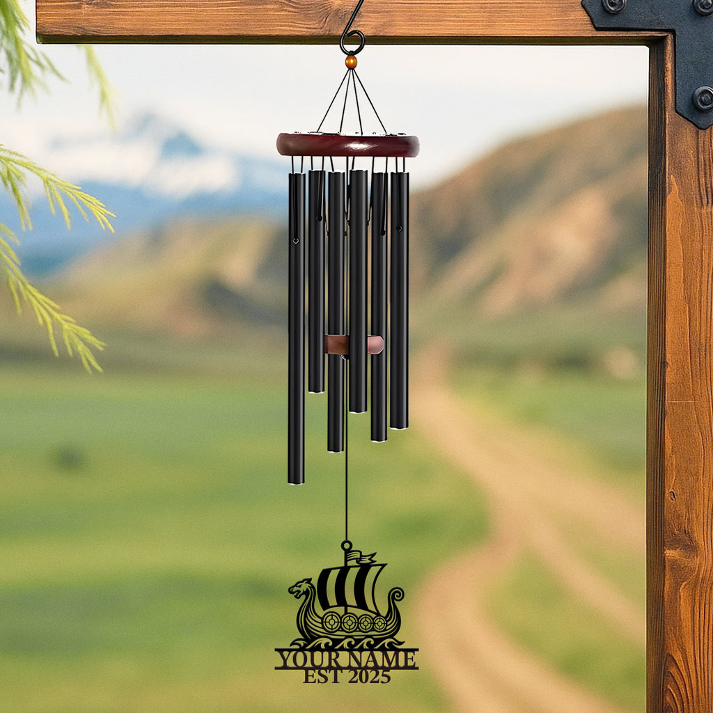 Personalized Viking Ship Wind Chime