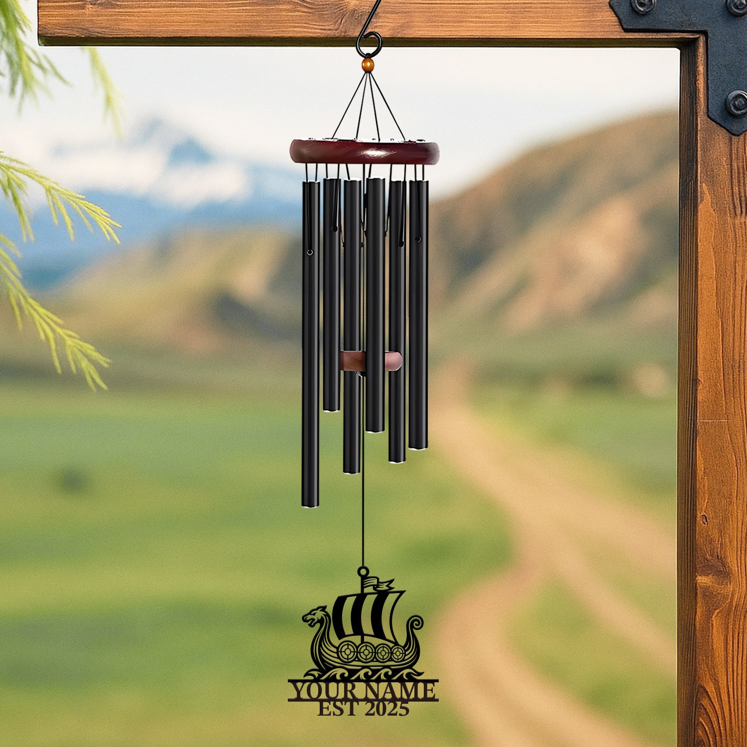 Personalized Viking Ship Wind Chime