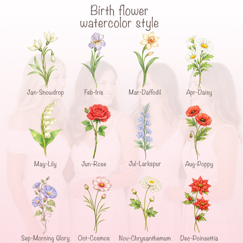 Personalized Birth Flower Jewelry Box for Her