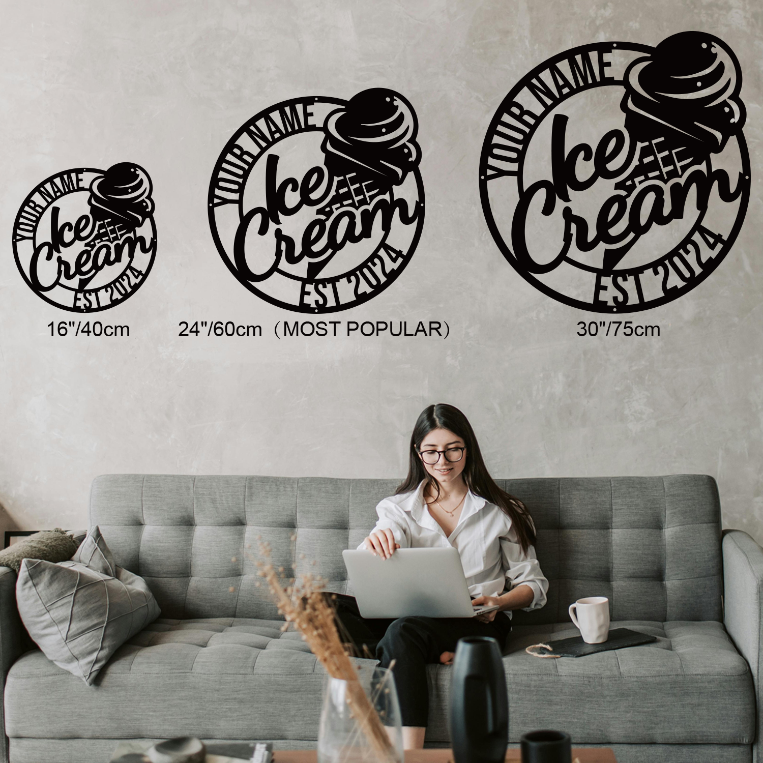 Custom Ice Cream Metal Sign