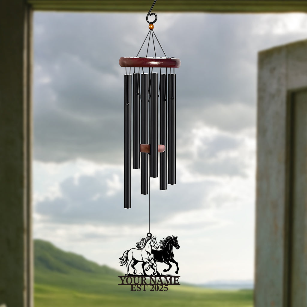 Personalized Two Horses Wind Chime