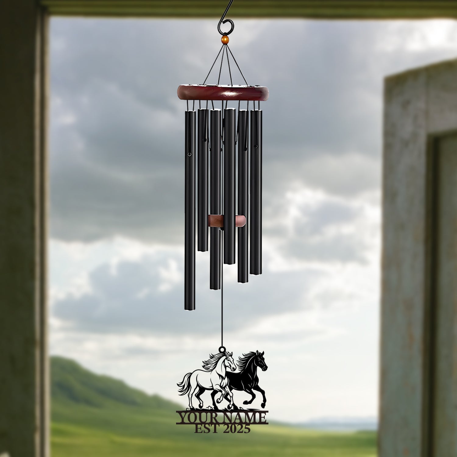 Personalized Two Horses Wind Chime