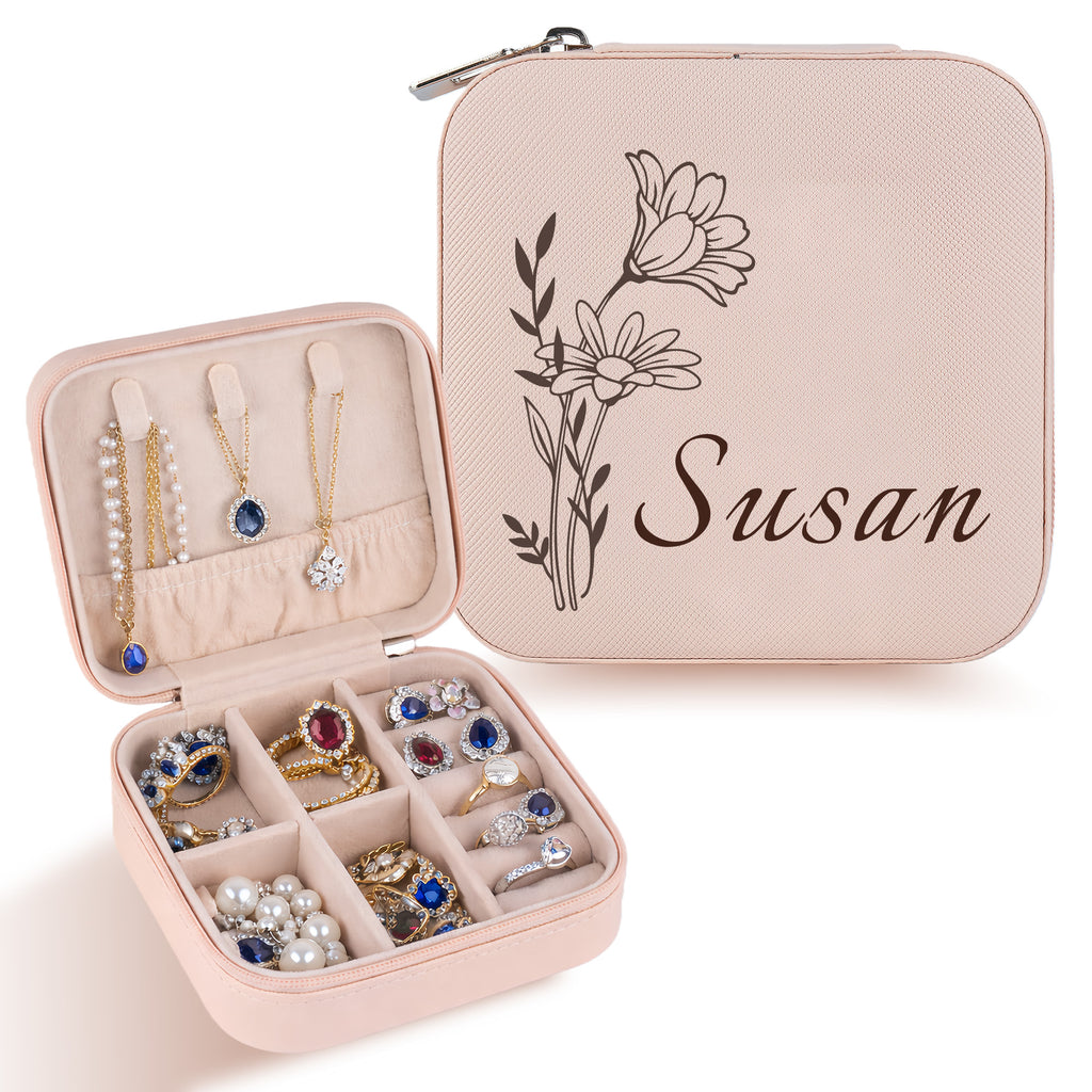 Personalized Birth Flower Jewelry Box