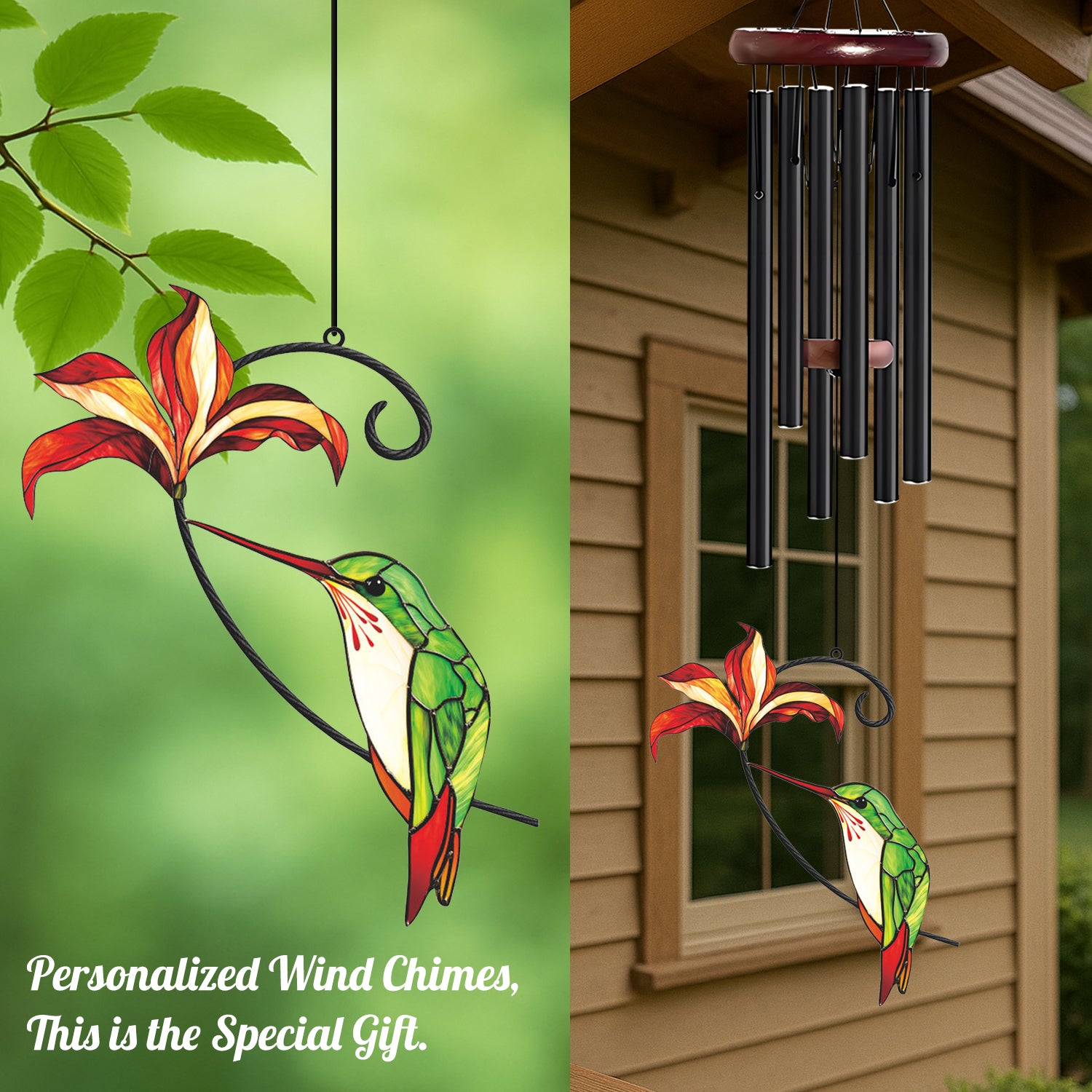 Hummingbird Lily Flower Wind Chime – Style Wind 370