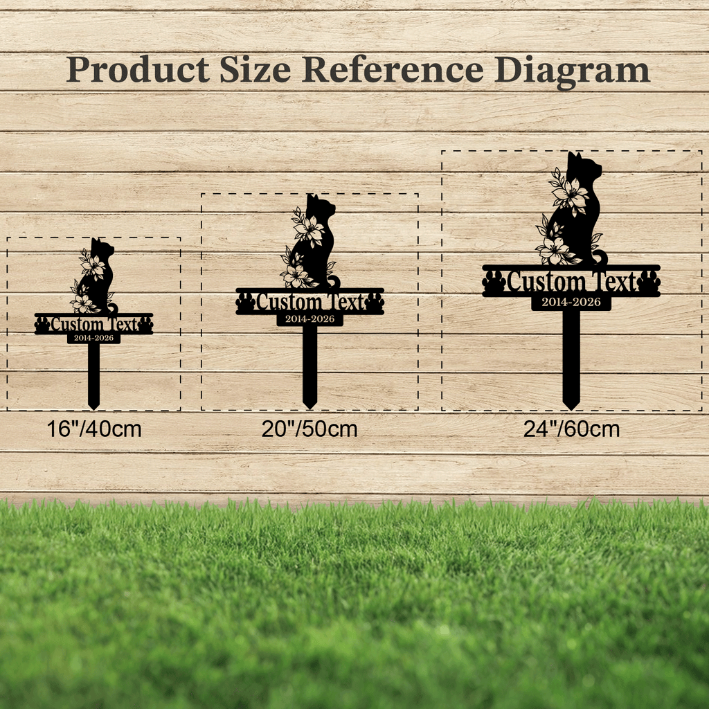 Personalized Cat Memorial Garden Stake | Custom Cat Memorial Metal Sign