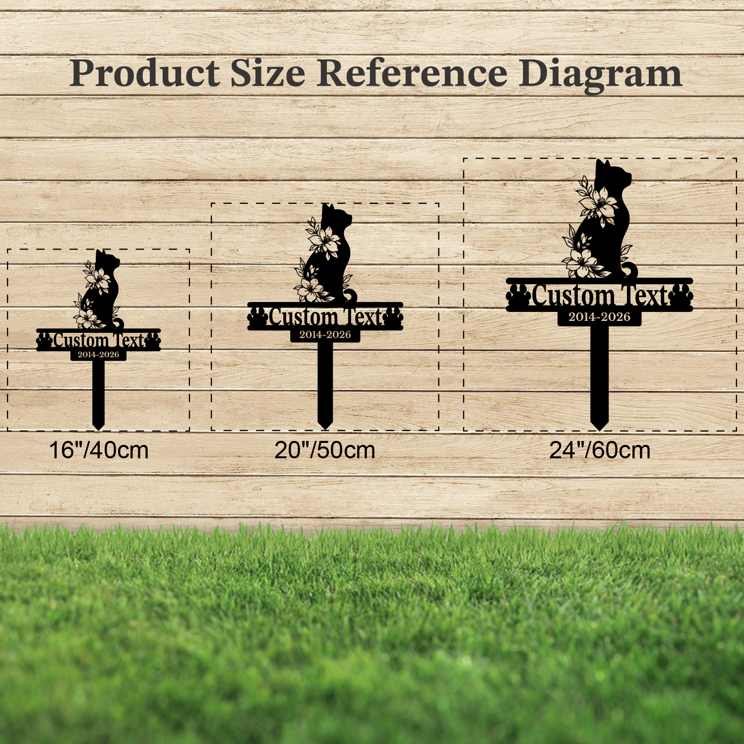 Personalized Cat Memorial Garden Stake | Custom Cat Memorial Metal Sign