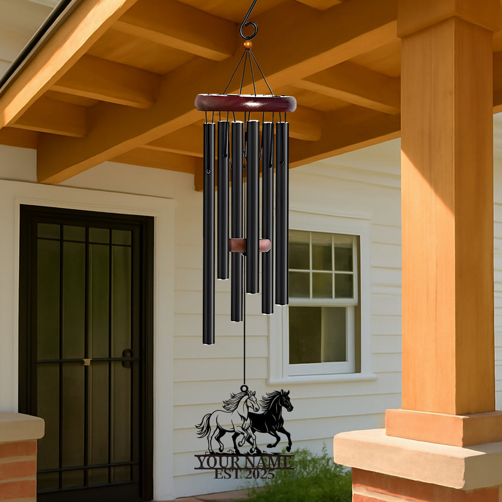 Personalized Two Horses Wind Chime