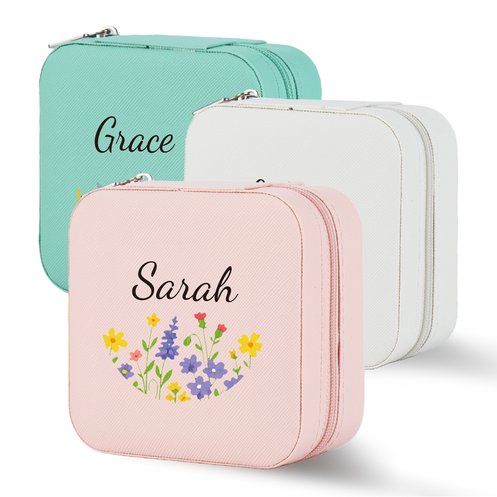 Personalized Colorful Floral Jewelry Box