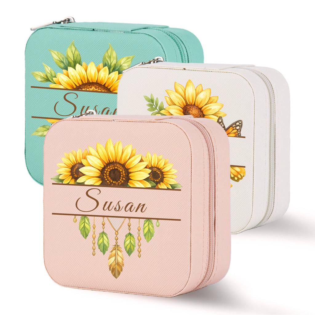 Personalized Sunflower Jewelry Box for Her