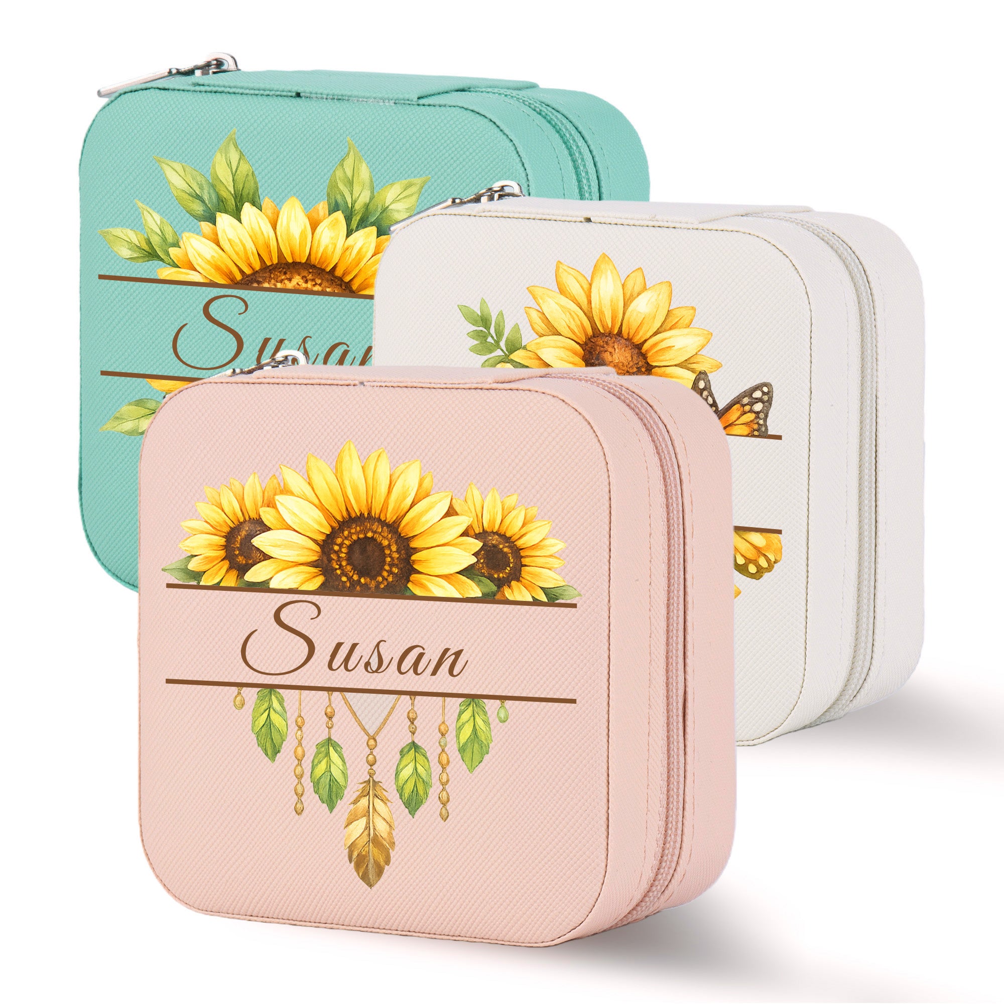 Personalized Sunflower Jewelry Box for Her