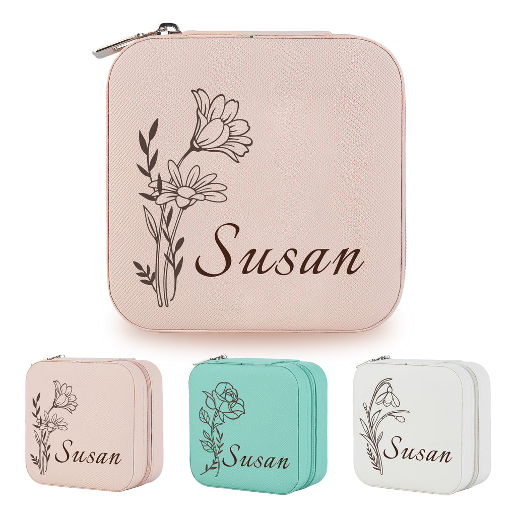 Personalized Birth Flower Jewelry Box