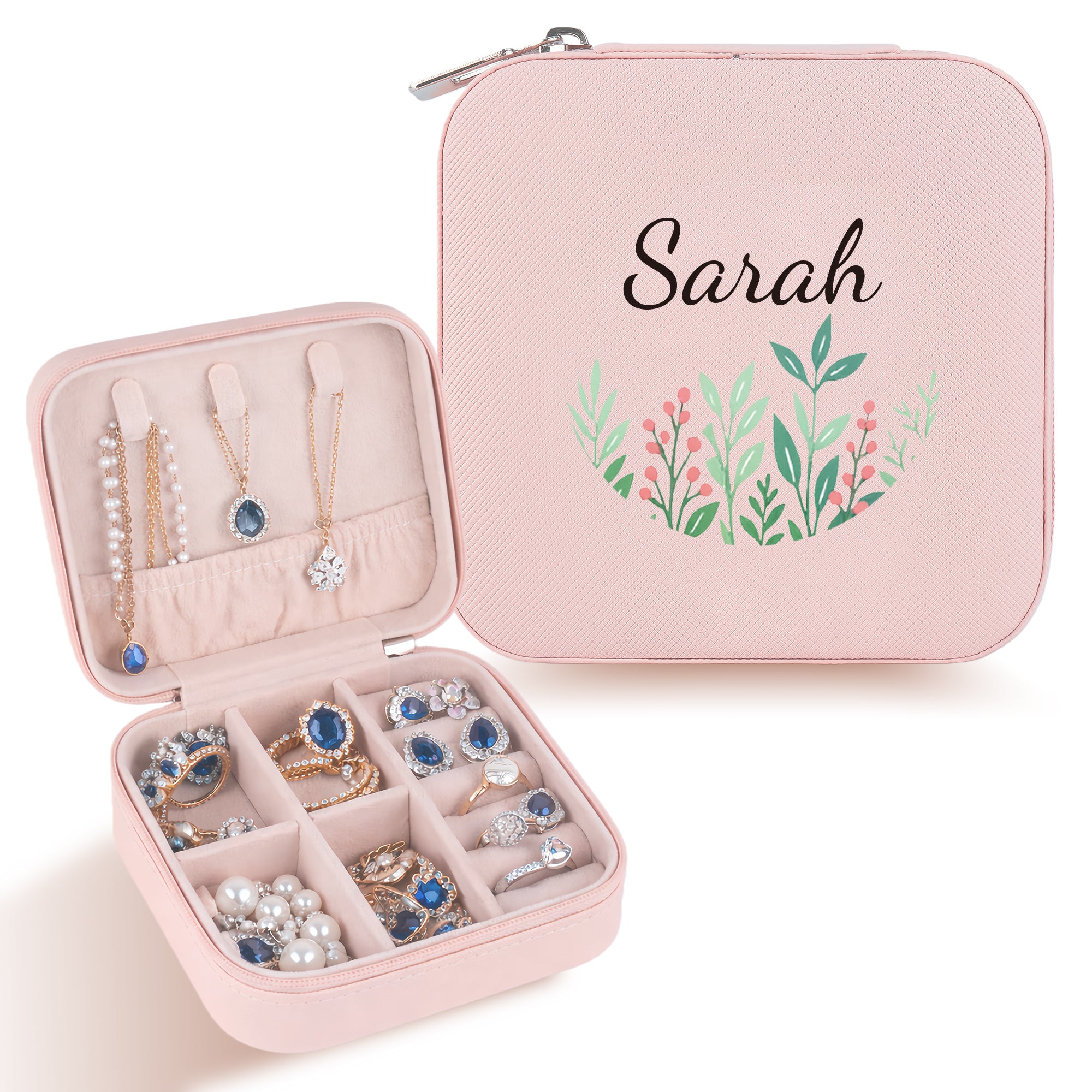 Personalized Colorful Floral Jewelry Box