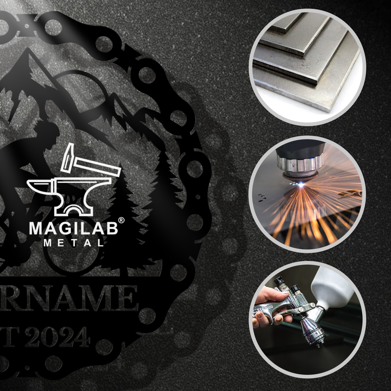 Personalized Cycling Metal Sign – Custom Name Wall Decor