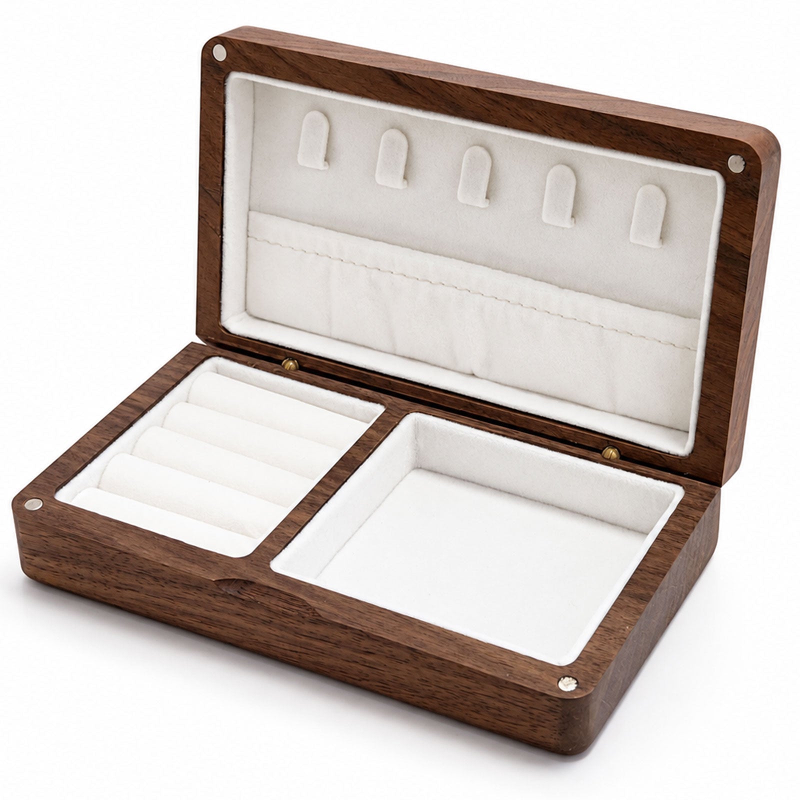 Personalized Birth Flower Wooden Jewelry Box with Custom Name