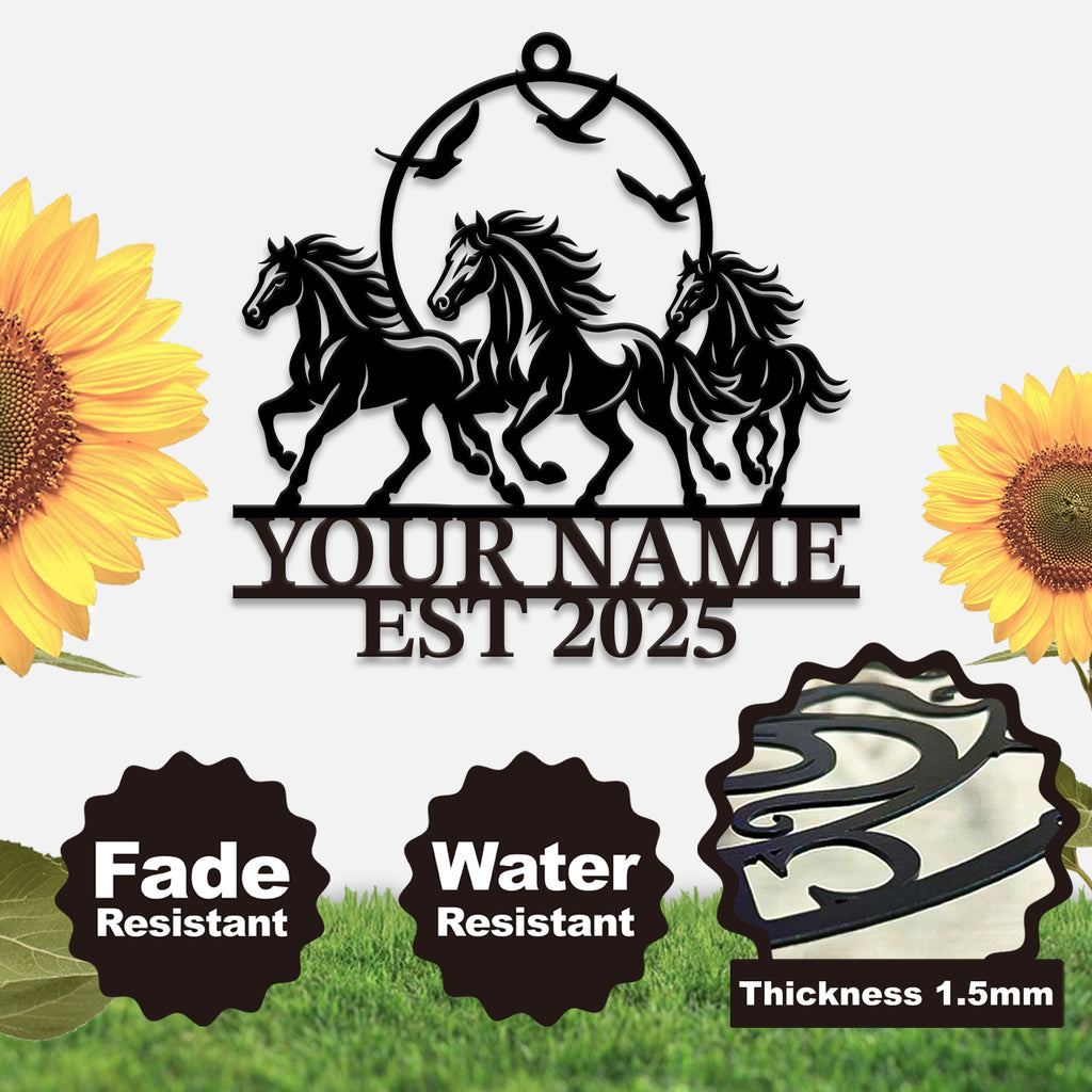 Personalized Running Horses Wind Chime