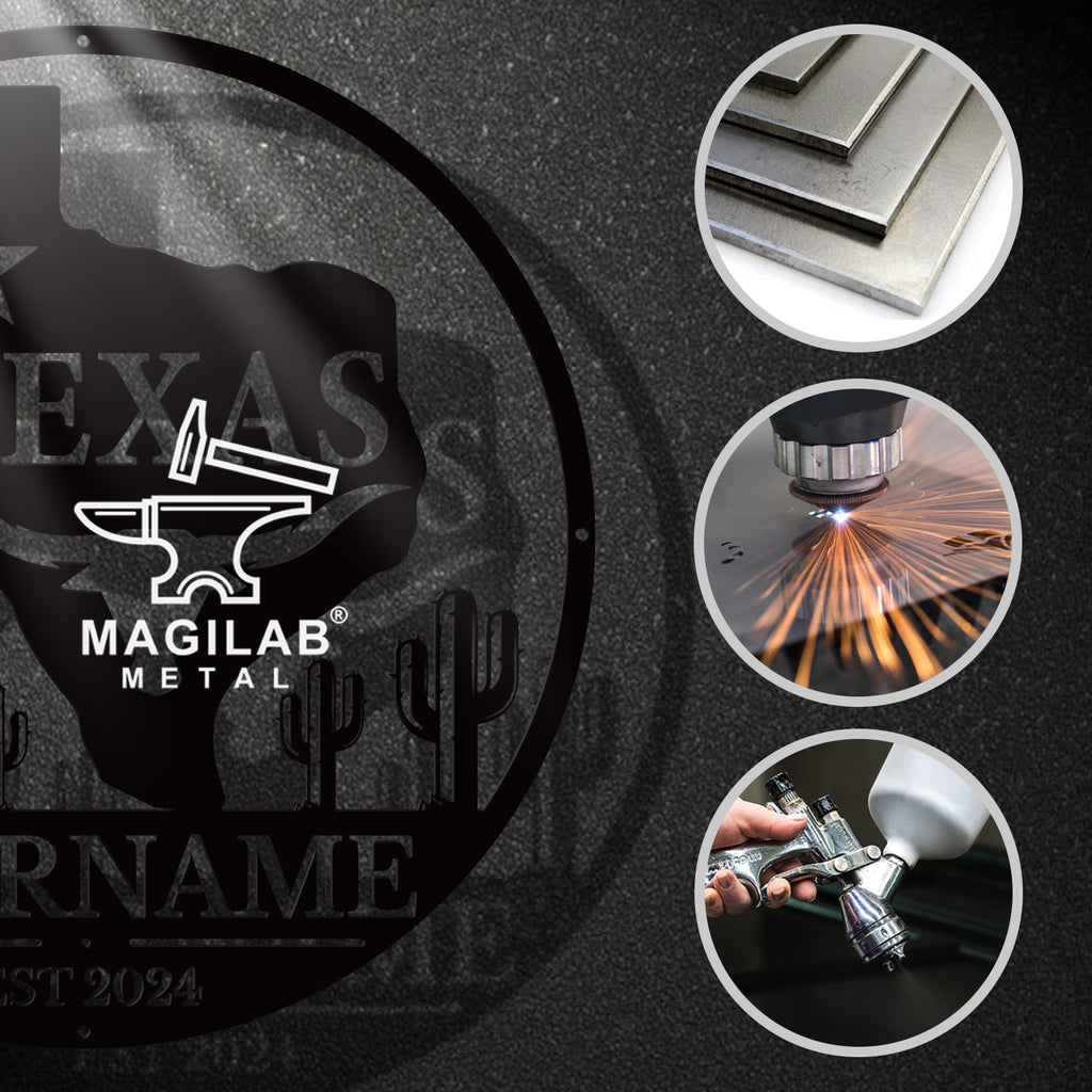 Personalized Texas Metal Sign – Custom Name Wall Decor