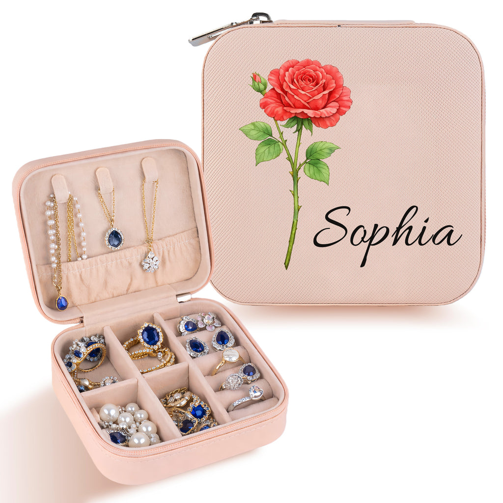 Personalized Birth Flower Jewelry Box for Her