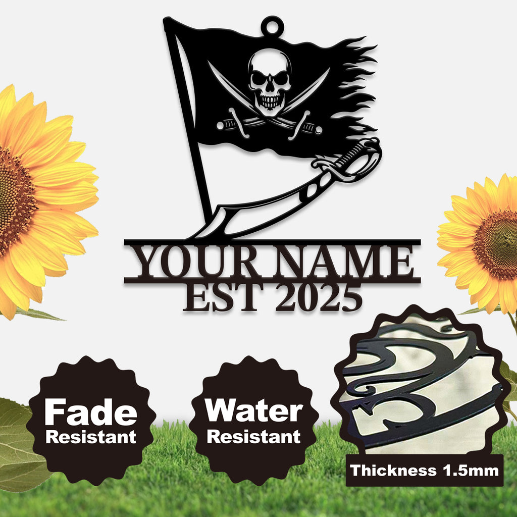 Personalized Pirate Flag Wind Chime