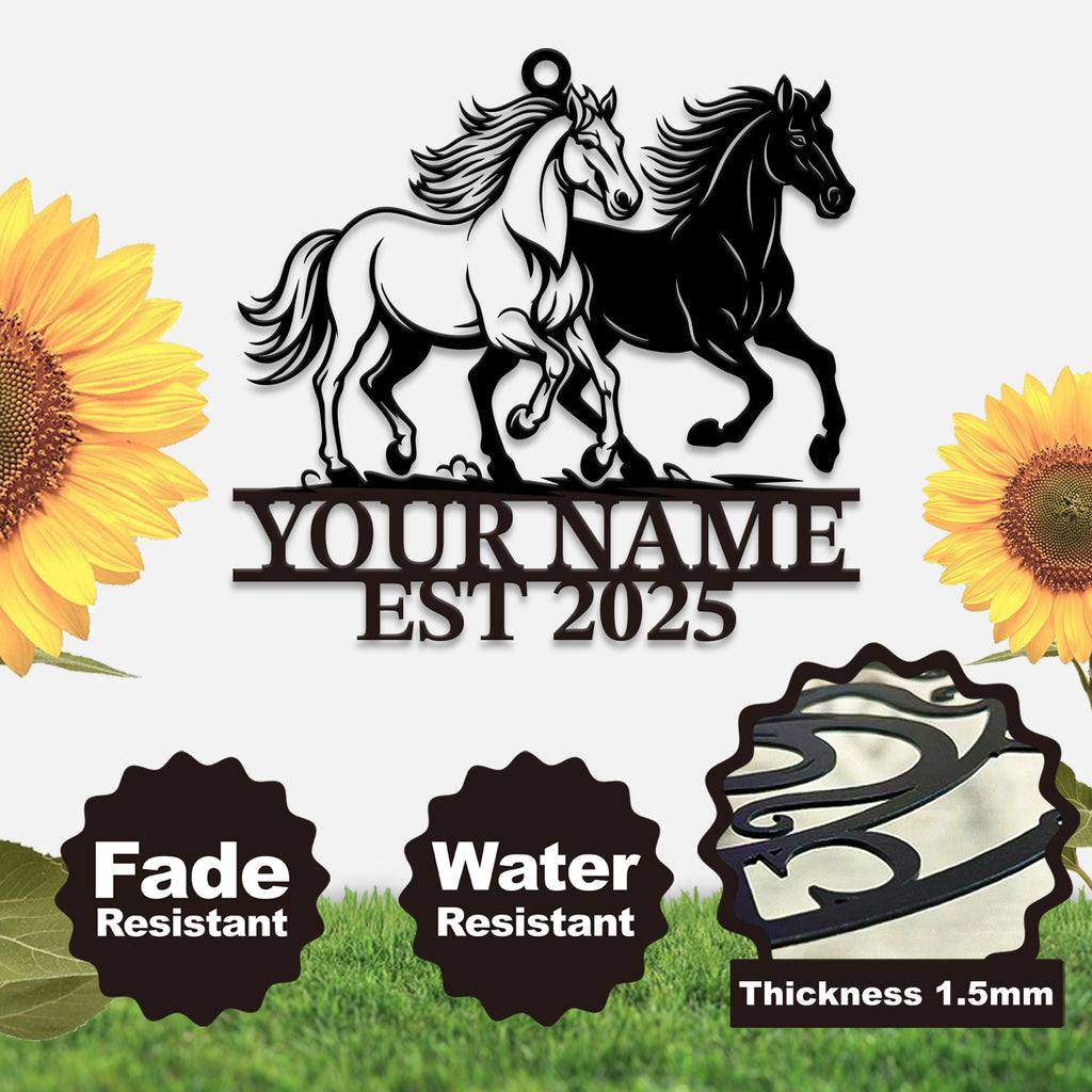 Personalized Two Horses Wind Chime