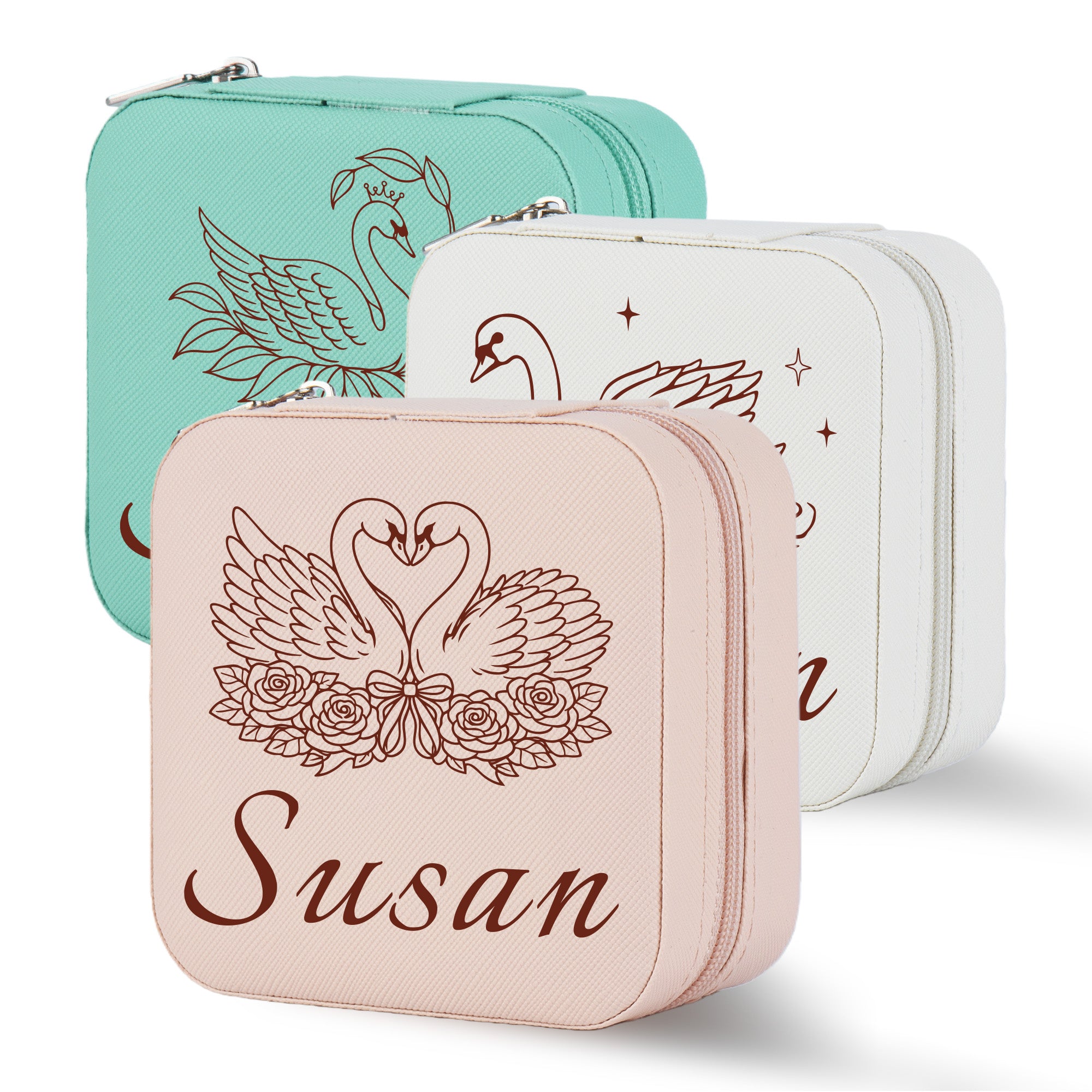 Personalized Swan Jewelry Box