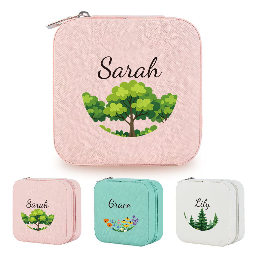 Personalized Colorful Floral Jewelry Box