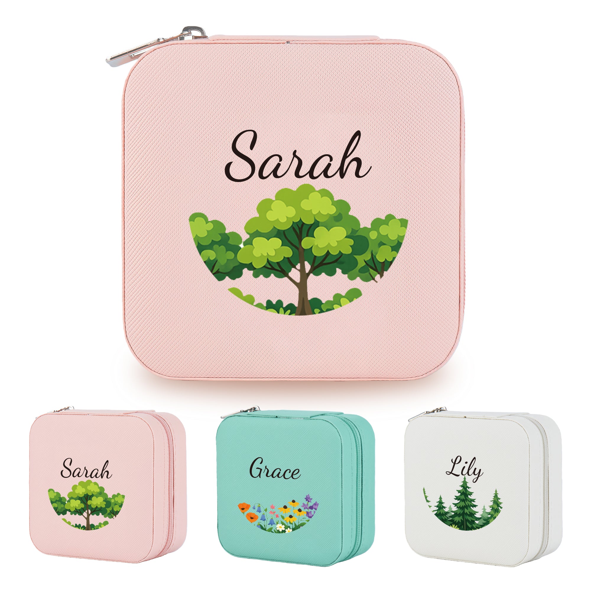Personalized Colorful Floral Jewelry Box