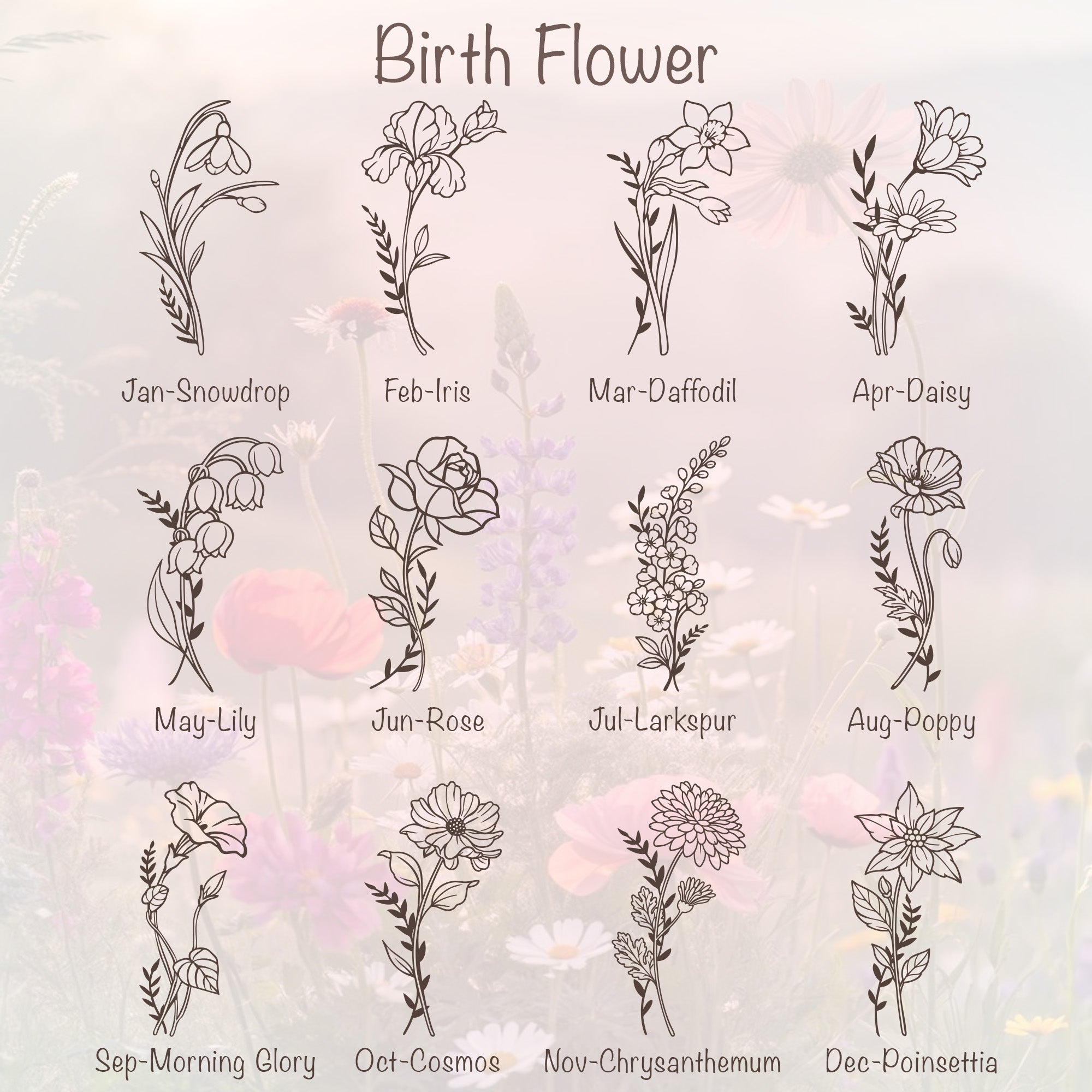 Personalized Birth Flower Jewelry Box